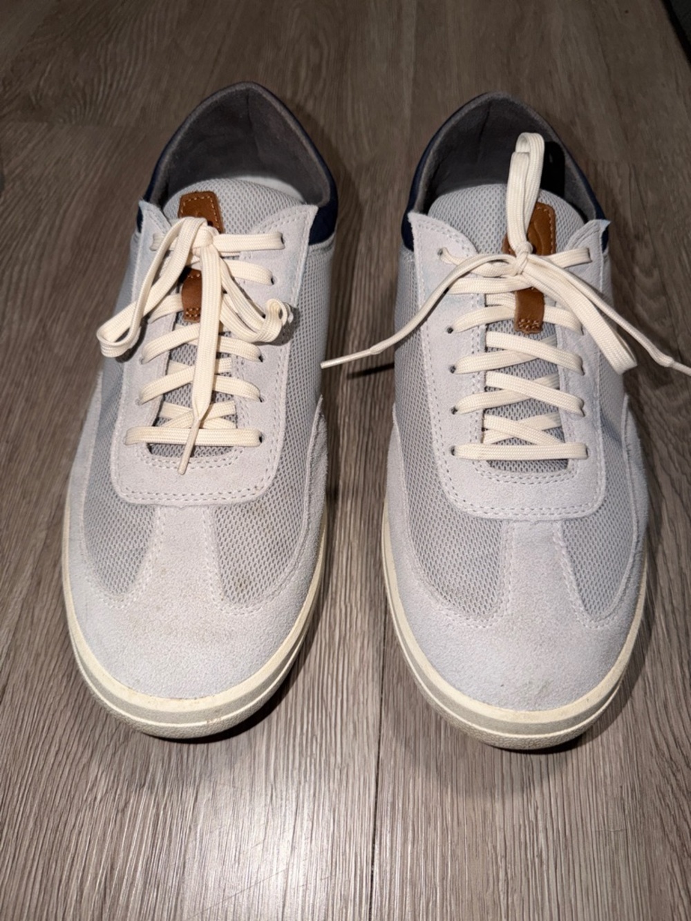 OluKai Men's Cream & Brown Suede Mesh Sneakers